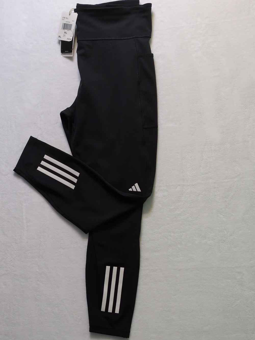 ​NWT Adidas Own the Run 7/8 Leggings Size XL Black High Rise Pockets Running